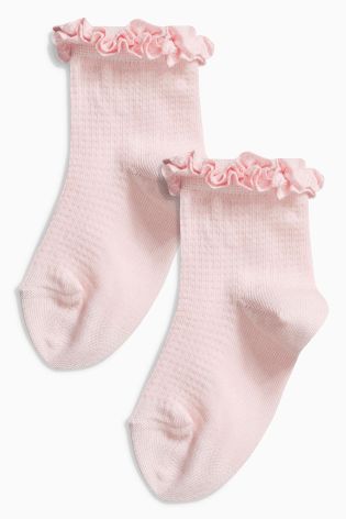 Textured Ruffle Socks Two Pack (Younger Girls)